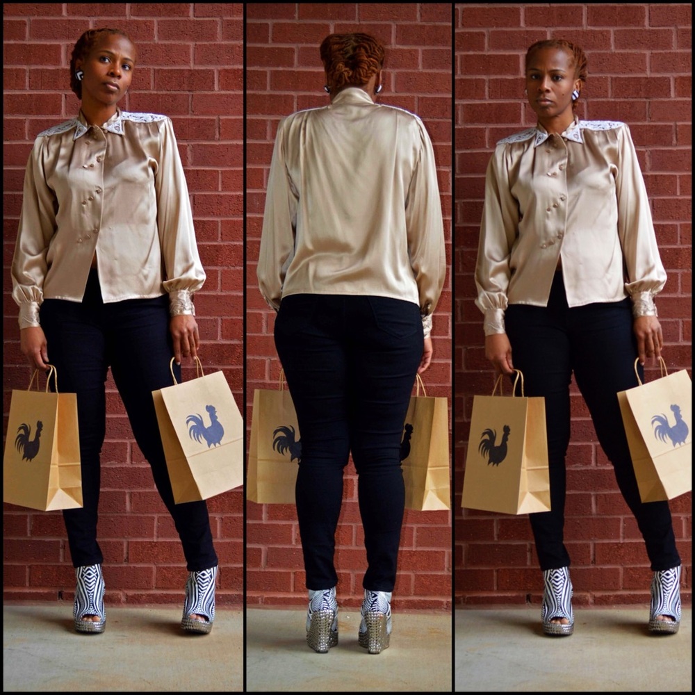 Silk Champagne Colored Blouse